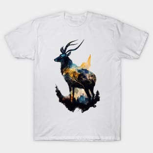 The Elegance of the Deer: An Abstract Representation of Natural Beauty T-Shirt